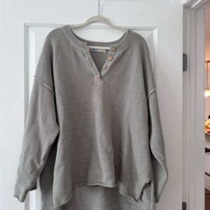 Free People green Button-Up Sweater